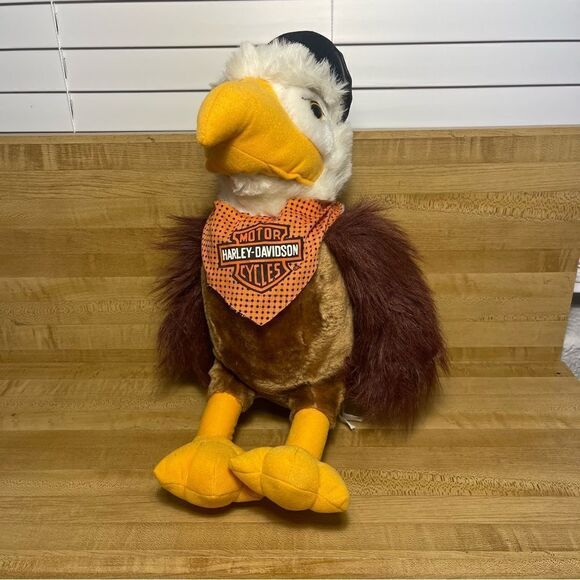 Vintage 17" 1998 HARLEY DAVIDSON EAGLE PLUSH DOLL Motorcycle Stuffed Bird - Picture 1 of 6
